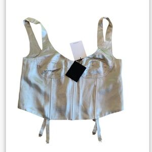 Zara Lingerie Bralette Corset Taupe silk 
Women's Small NWT